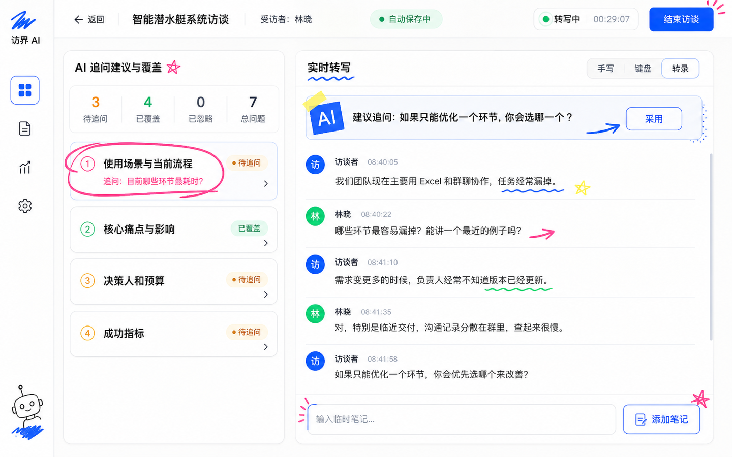 高饱和涂鸦 · 访谈进行